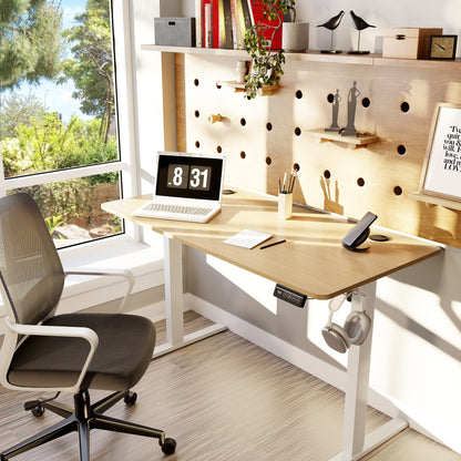 Futzca Height Adjustable Electric Standing Desk Sit Stand Computer Stand up Desk with Splice Board