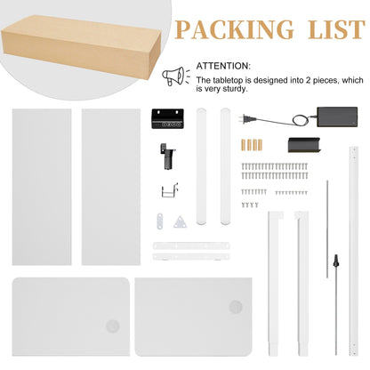 Futzca Height Adjustable Electric Standing Desk Sit Stand Computer Stand up Desk with Splice Board