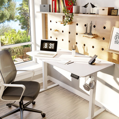 Futzca Height Adjustable Electric Standing Desk Sit Stand Computer Stand up Desk with Splice Board