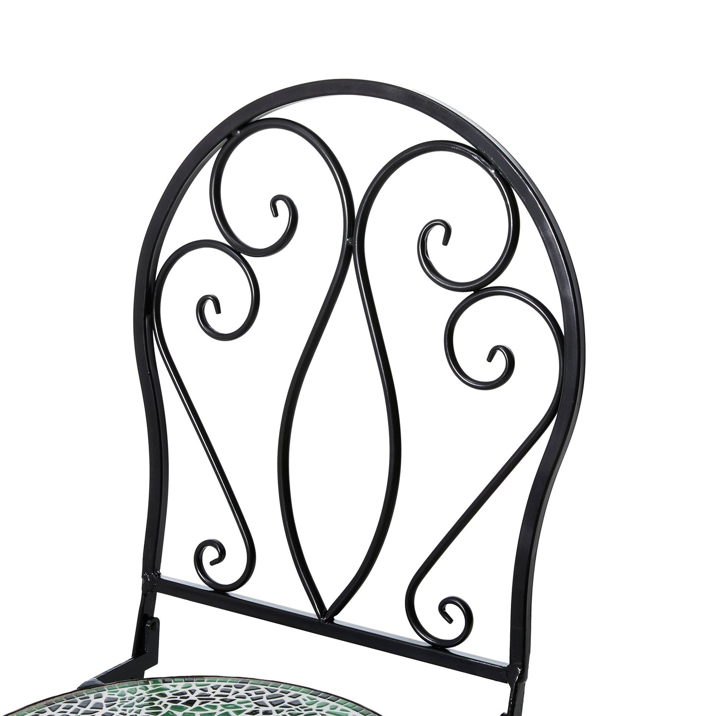 Glitzhome Outdoor Metal Folding Bistro Set 3PCS Patio Table Chairs