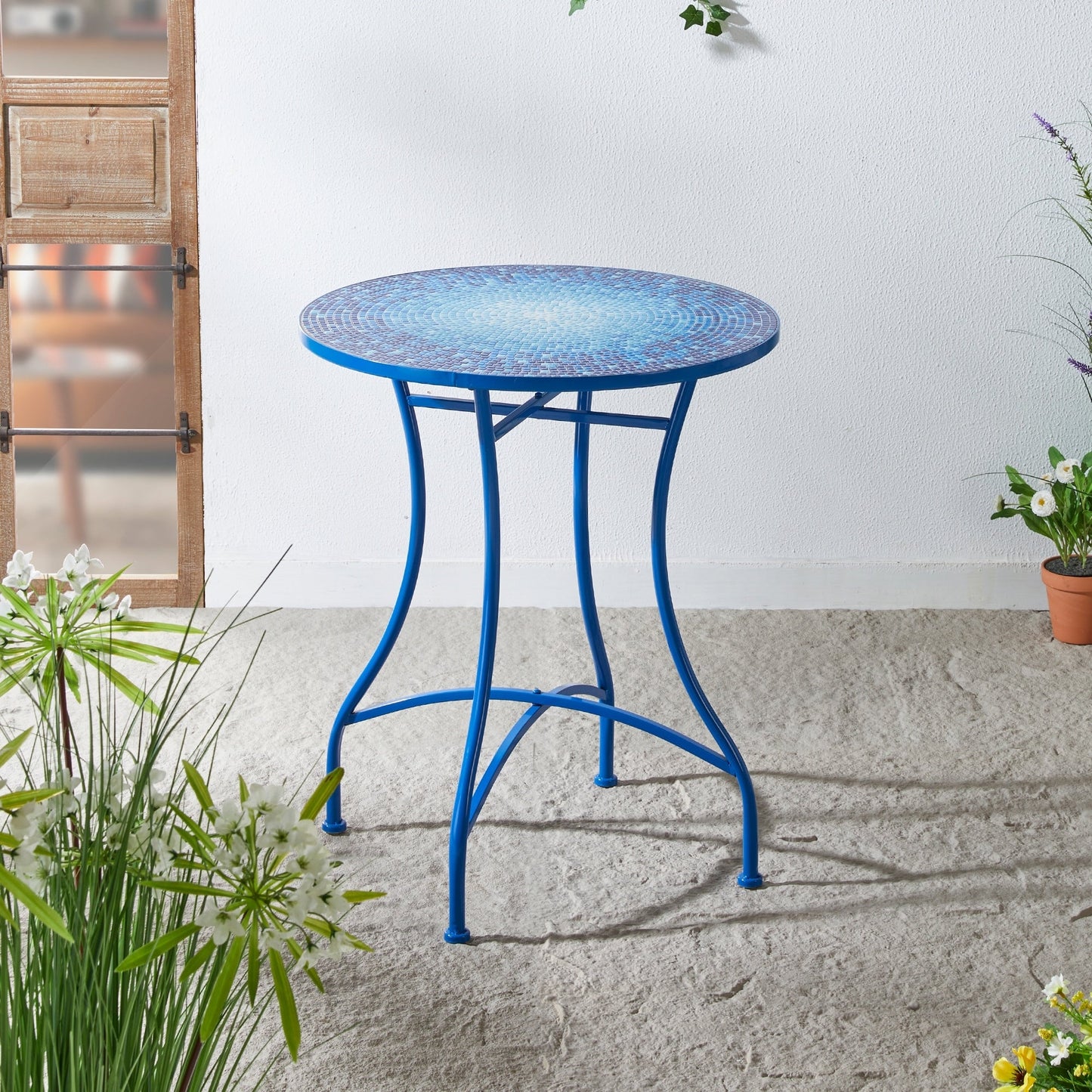 Glitzhome Outdoor Metal Folding Bistro Set 3PCS Patio Table Chairs