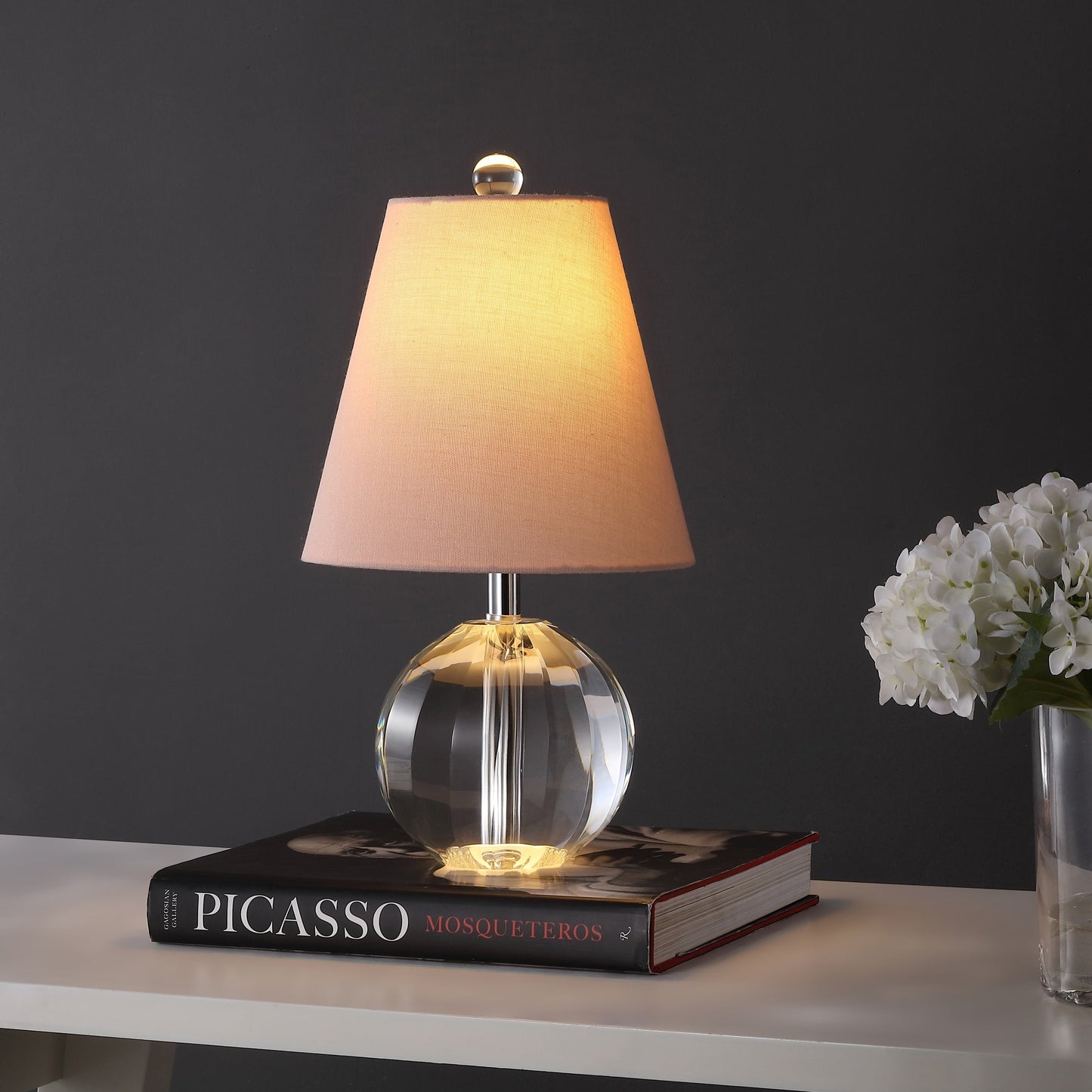 Goddard 16 Crystal Ball/Metal LED Table Lamp, By JONATHAN Y