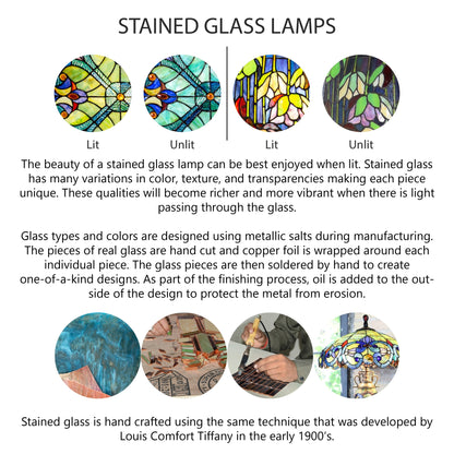 Gracewood Hollow Asdreni 20-inch Stained Glass Tiffany Lamp - 14L x 14W x 20.25H