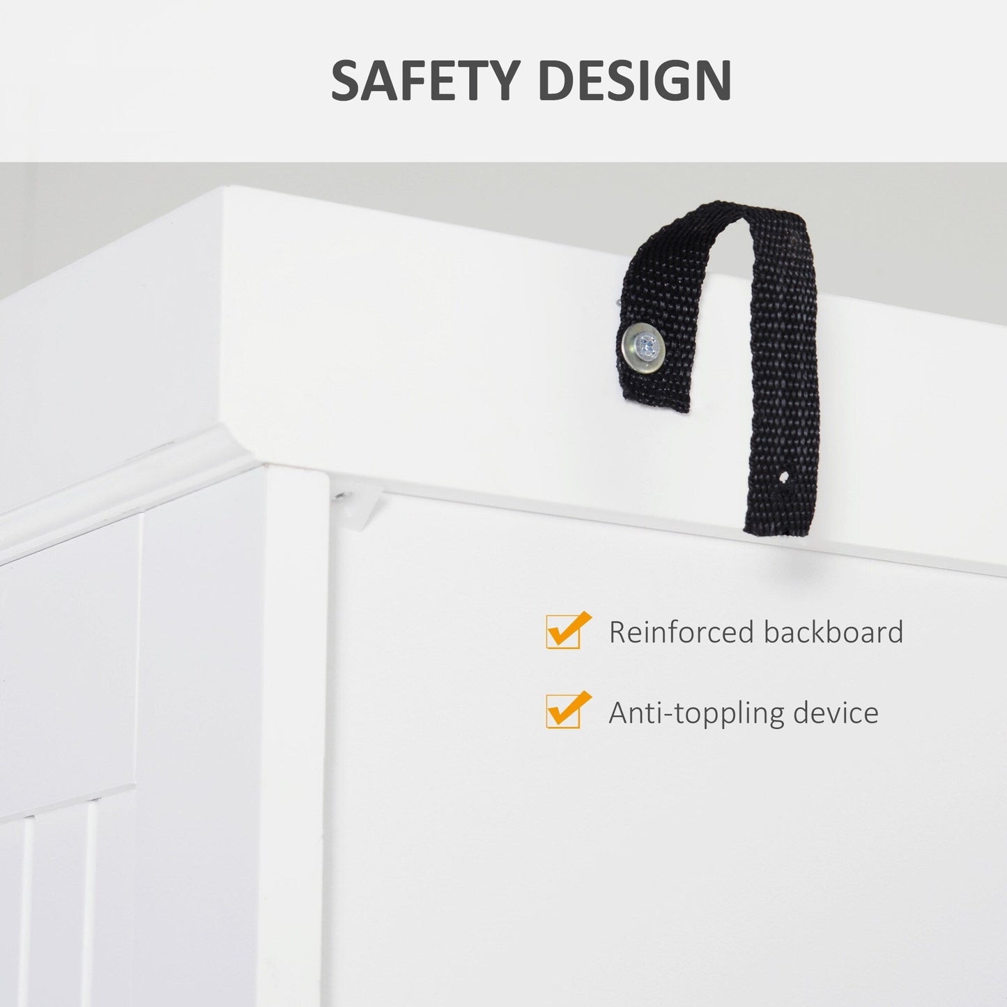 HOMCOM 72 Traditional Freestanding Kitchen Pantry Cabinet Cupboard with Doors and 3 Adjustable Shelves, White