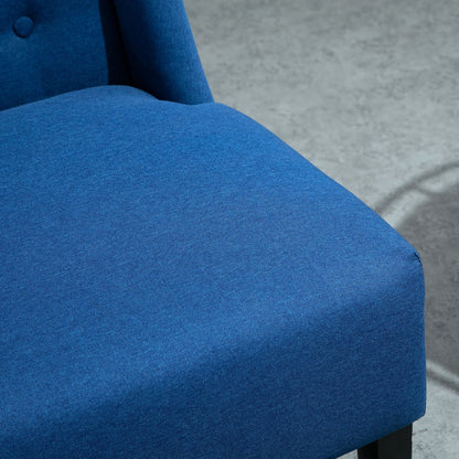 HOMCOM Linen Fabric Upholstery Double Sofa Tufted Loveseat Armless Couch Living Room Furniture with Wood Legs - 28.75*43.25*36.5