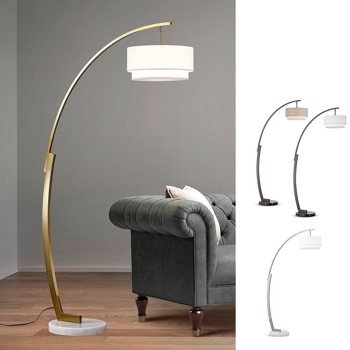 HOMEGLAM ARC 81H Metal Floor Lamp