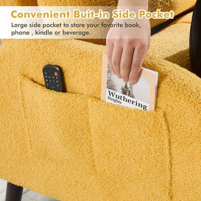 HOMYKA Accent Lounge Chair with Adjustable Backrest Storage Ottoman