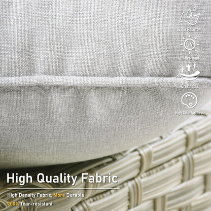 HOOOWOOO 2-piece High Back Wicker Rattan Outdoor Patio Chair Set