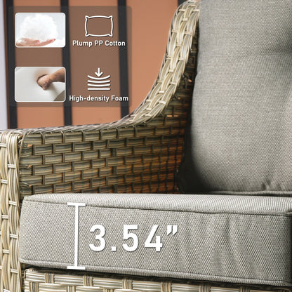 HOOOWOOO 2-piece High Back Wicker Rattan Outdoor Patio Chair Set