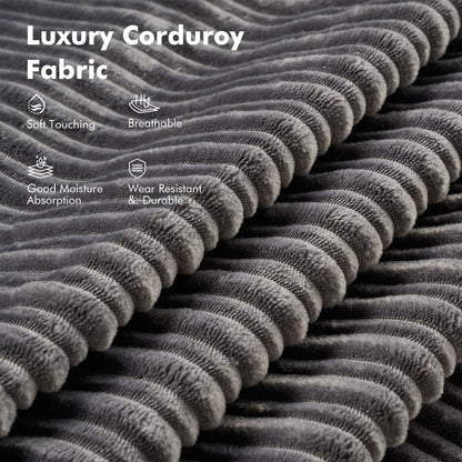 HOOOWOOO Modern Corduroy Fabric Folding Sofa Couch