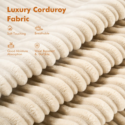 HOOOWOOO Modern Corduroy Fabric Folding Sofa Couch