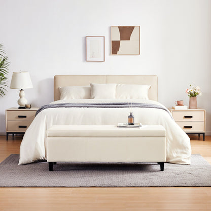 50.3 x 17.50 x 18 Upholstered Rectangular Storage Ottoman-Faux Leather