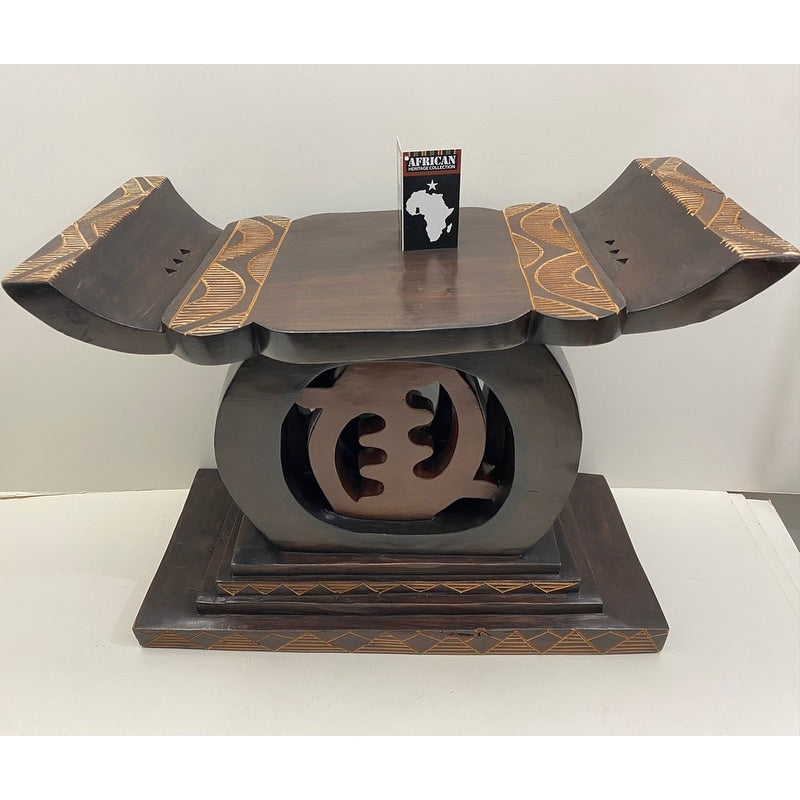 Handmade Chief's Palace Gye Nyame Stool (Ghana)