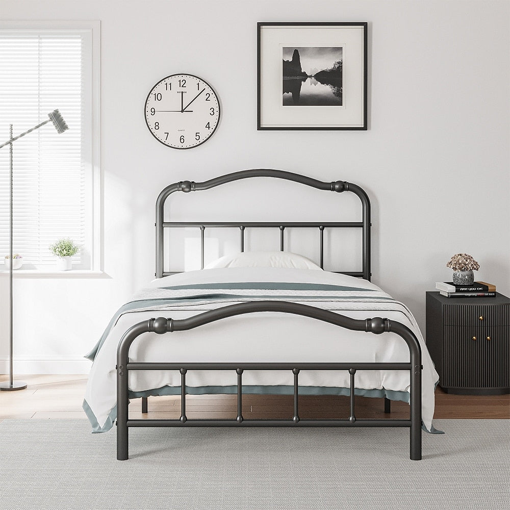 14 In High Heavy Duty Metal Bed Frame with Vintage Style, Supports Up To 2500lbs, Easy Assembly and No Squeak