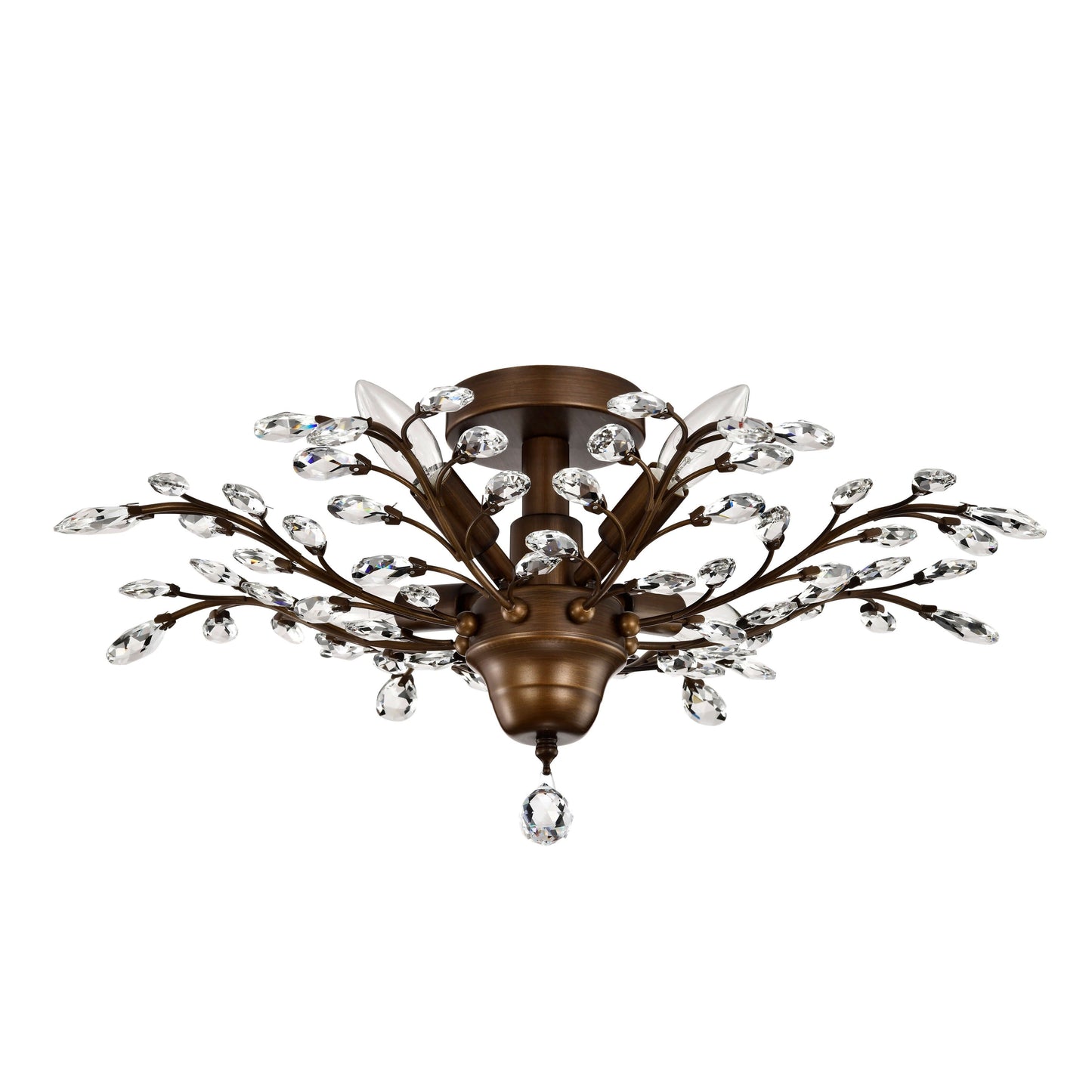 Holly 4-light Crystal Leaves Flush Mount