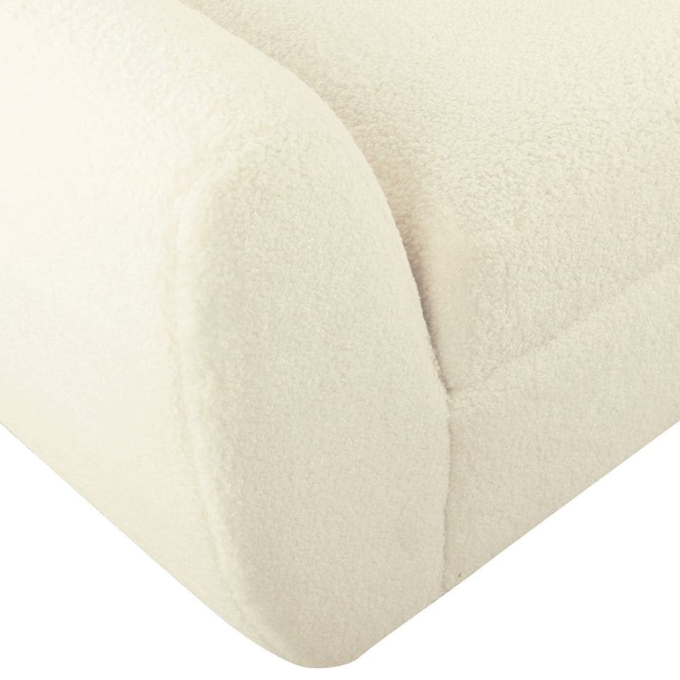 HomePop Modern Sherpa Storage Bench with Wood Legs