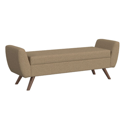 HomePop Modern Sherpa Storage Bench with Wood Legs