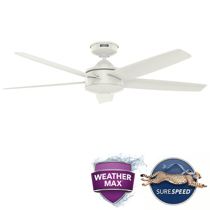 Hunter 52 Shorebreak WeatherMax Indoor / Outdoor Ceiling Fan w/ Wall Control - Extreme Weather, Salt & Corrosion-Resistant