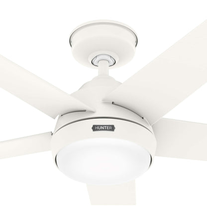 Hunter 52 Skyflow Outdoor Ceiling Fan w/ LED Light Kit, Wall Control - Coastal Modern Contemporary - WeatherMax - WET-RATED!