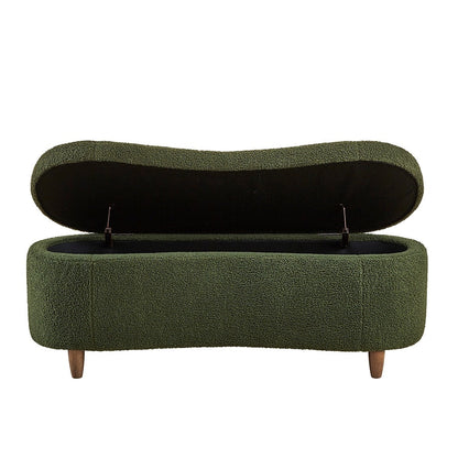 INK IVY Bailey Boucle-Style Curved Storage Accent Bench