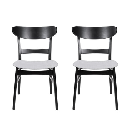Abrielle Mid-Century Modern Upholstered Rubberwood Dining Chair (Set of 2) by Christopher Knight Home