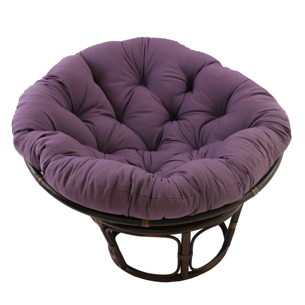 Bali 42-inch Rattan Papasan Chair with Twill Cushion