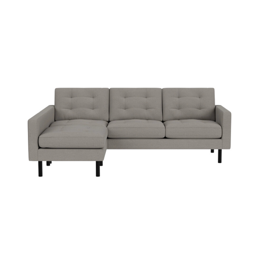 Joan 87 Two-Piece Sectional Sofa With Extended Seat - Panama Grey