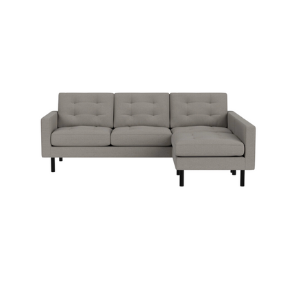 Joan 87 Two-Piece Sectional Sofa With Extended Seat - Panama Grey