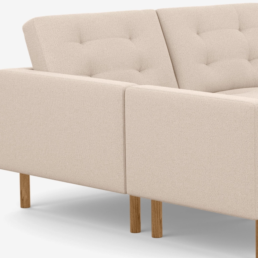 Joan 87 Two-Piece Sectional Sofa With Extended Seat - Panama Natural
