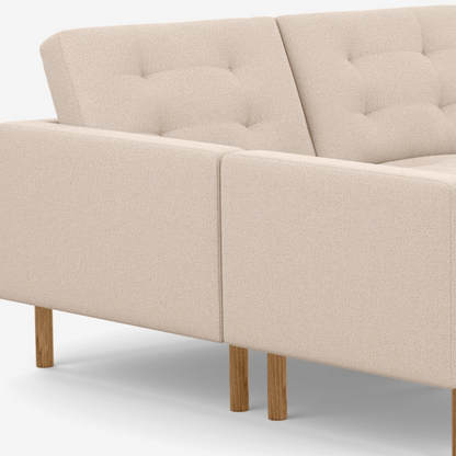 Joan 87 Two-Piece Sectional Sofa With Extended Seat - Panama Natural