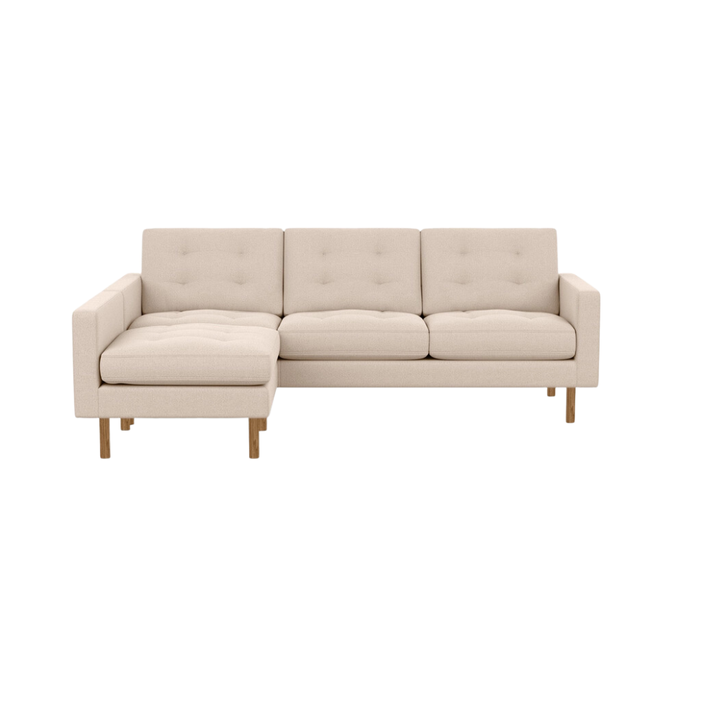 Joan 87 Two-Piece Sectional Sofa With Extended Seat - Panama Natural