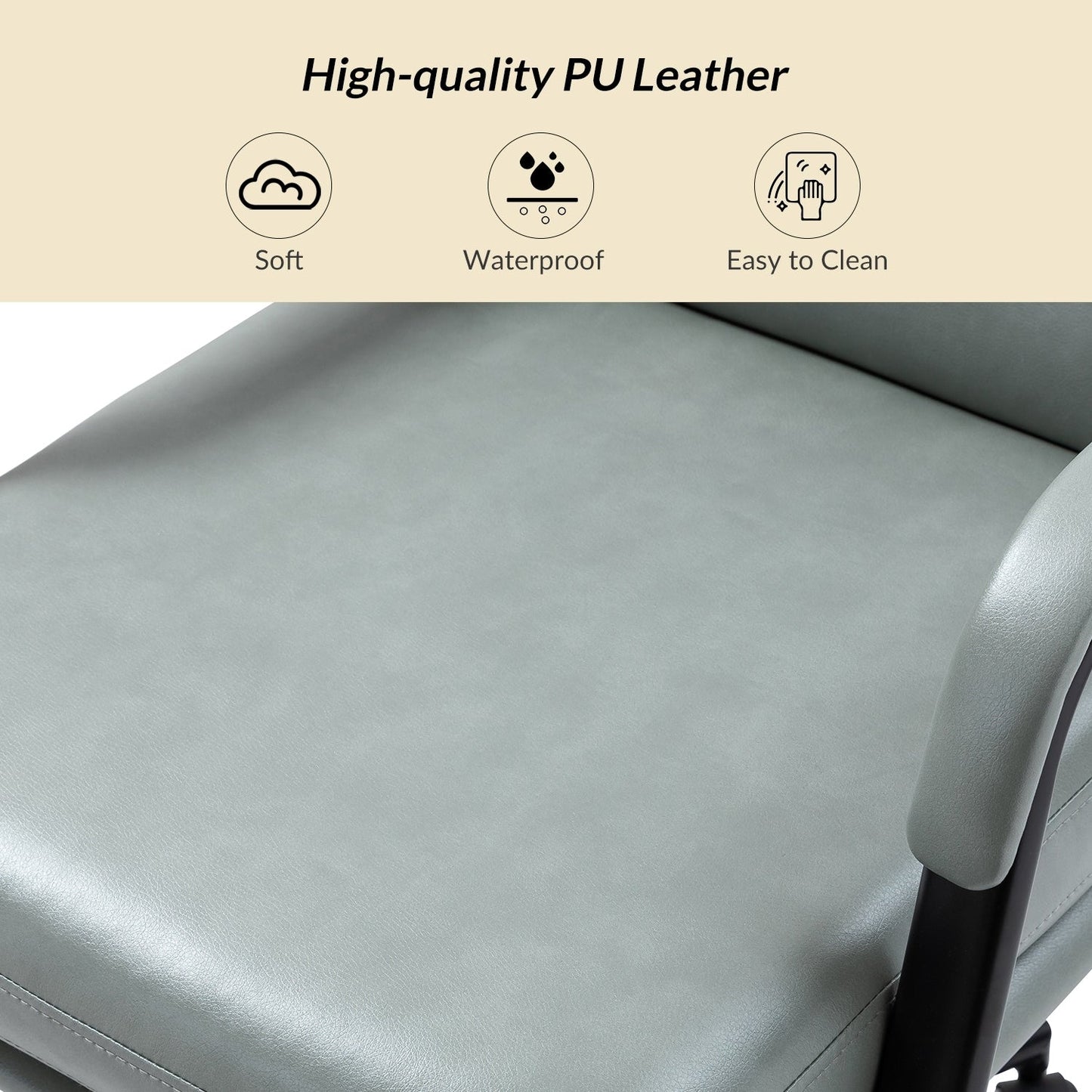 Joseph Modern Task Faux Leather Chair with Tilt Lock and Center Tilt by HULALA HOME