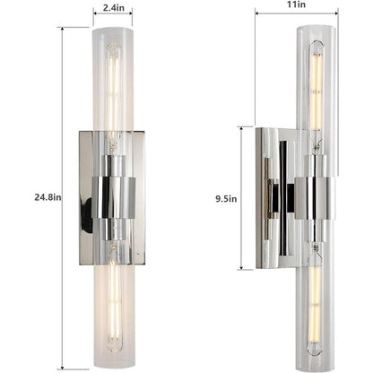 KAYLA Modern Glass Wall Sconces, Indoor Wall Lighting Wall Light Fixtures, Vanity Light with Glass Shade(2-Sets)