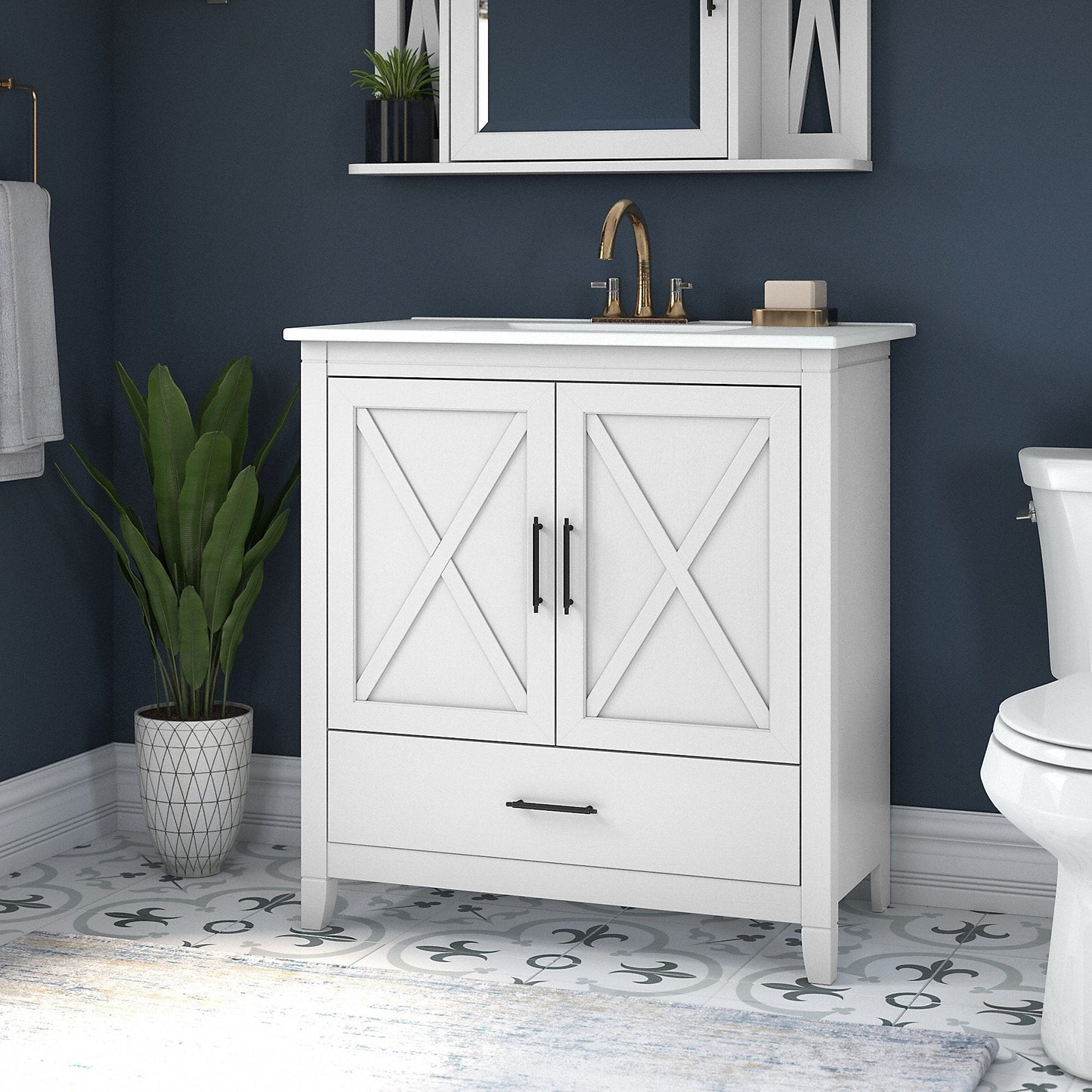 Key West 32W Bathroom Vanity with Sink by Bush Furniture