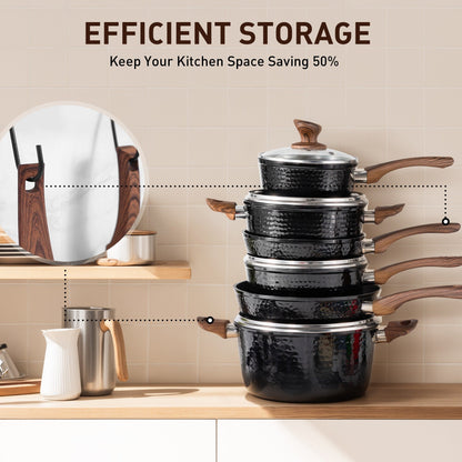 Kitchen Academy 15-piece Nonstick Granite-coated Cookware Set