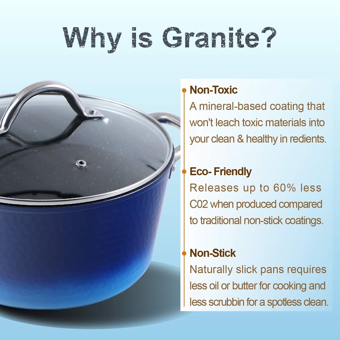 Kitchen Granite Cookware Set, Cooking Pans Set Non-Stick Pots 12/15/30-piece Set