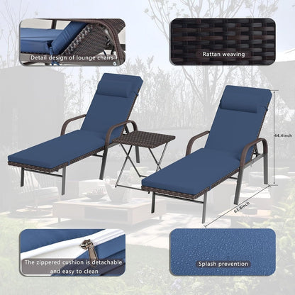Kullavik 3-PiecesOutdoor Chaise Lounge Set