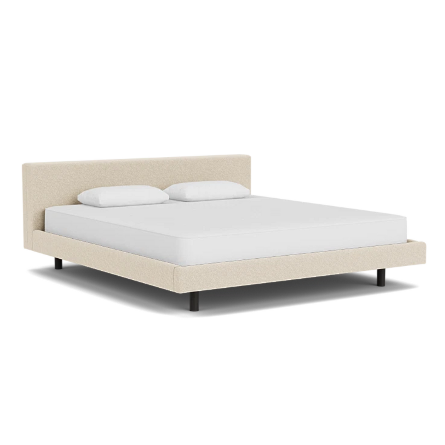 Custom Fabric Bento King Bed - Black Ash Leg