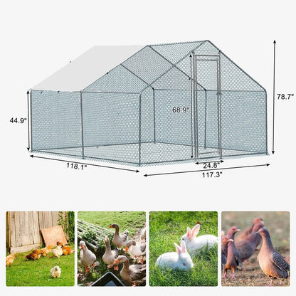 Large Metal Chicken Coop Walk-in Poultry Cage