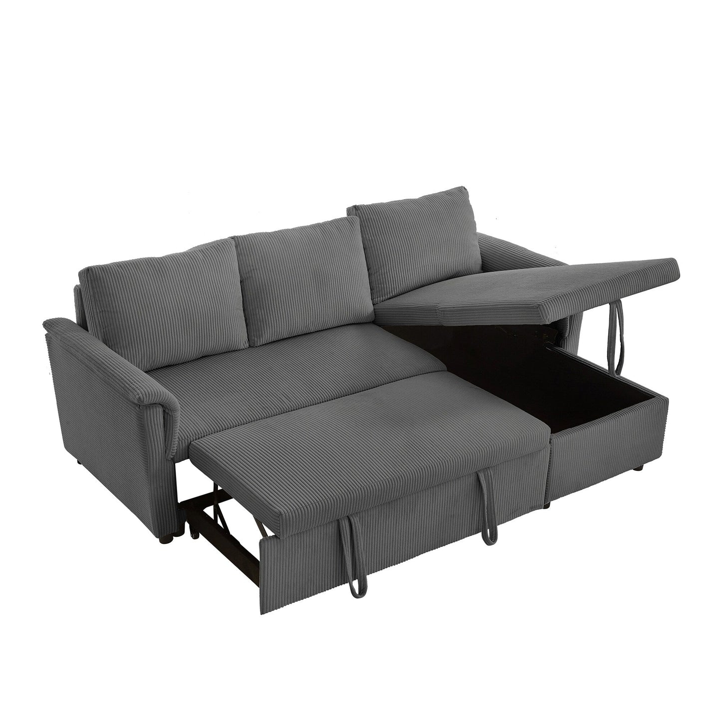 Loveseat Sofa with Chaise Lounge L-Shaped Modular Convertible Sofa with Storage Chaise