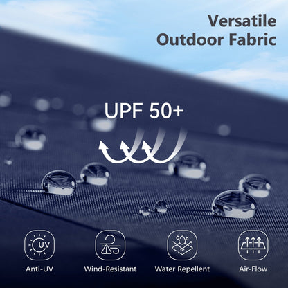 MAISON ARTS 12 FT Automatic Hydraulic Cantilever Umbrella Aluminum Pole 360 Degree Rotation