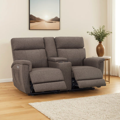 MCombo 60.2 Power Loveseat Recliner Sofa with Massage and Dual Heating, Adjustable Headrest, USB & Type C Port, Fabric