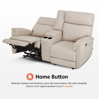 MCombo 60.2 Power Loveseat Recliner Sofa with Massage and Dual Heating, Adjustable Headrest, USB & Type C Port, Fabric