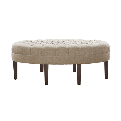 Madision Park Chase Surfboard Tufted Upholstered Ottoman with Solid Wood