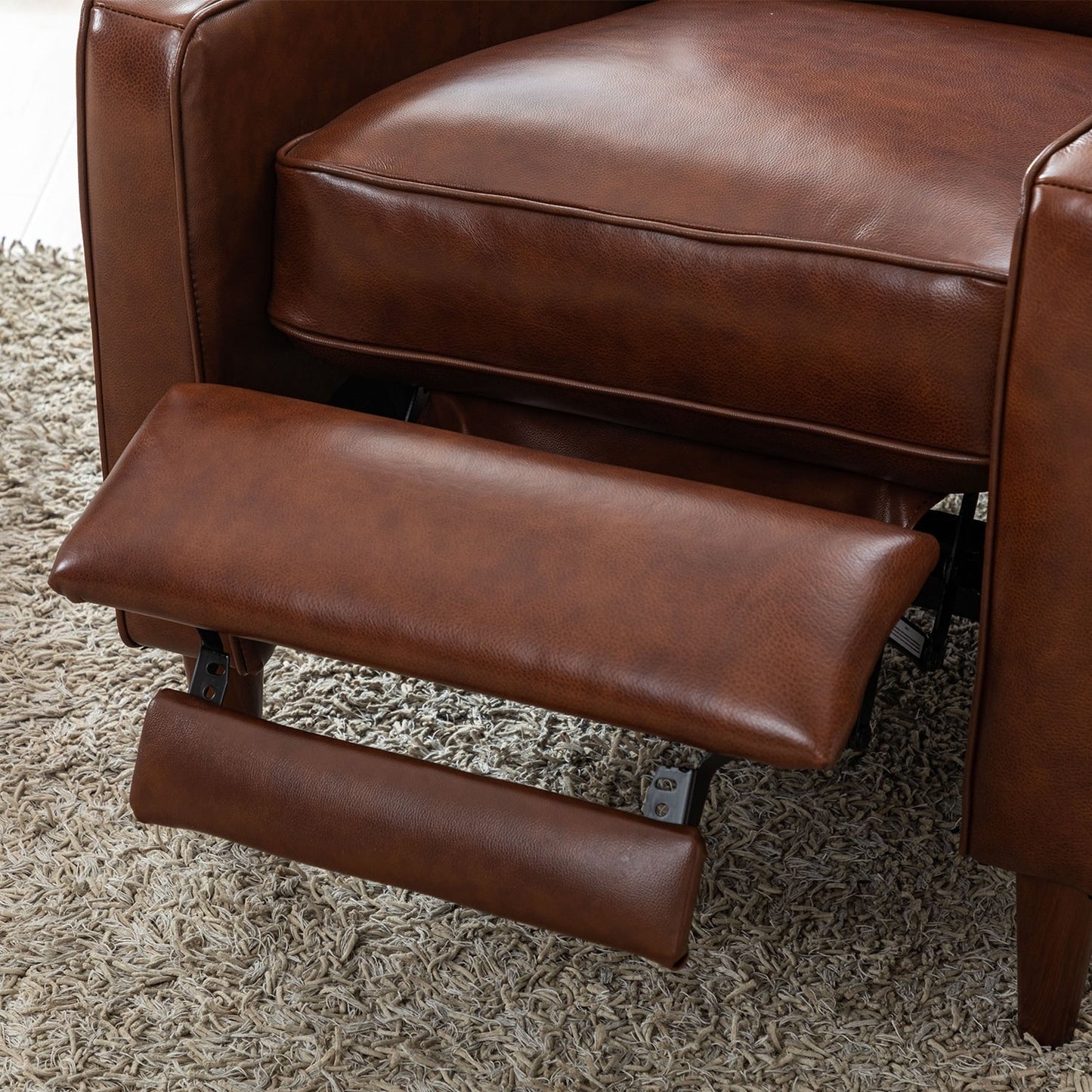 Pushback Recliner Chair, Fabric Armchair Push Back Recliner with Rivet Decoration, Single Sofa Accent Chair