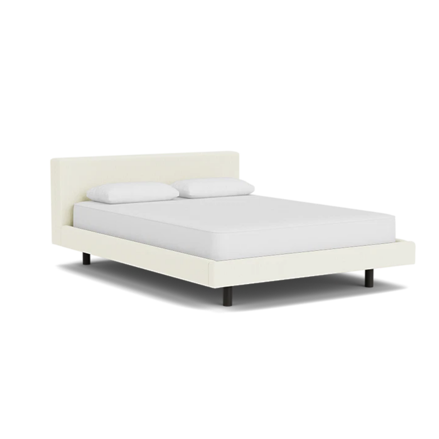 Custom Fabric Bento Queen Bed - Black Ash Leg