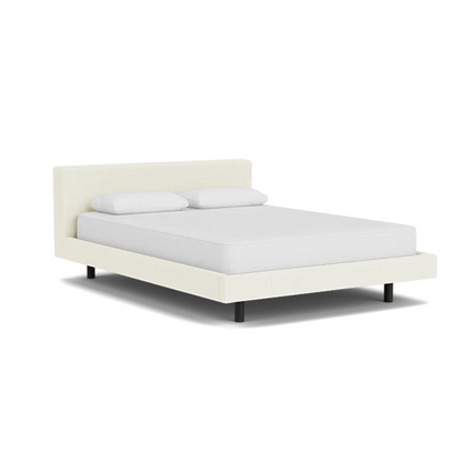 Custom Fabric Bento Queen Bed - Black Ash Leg