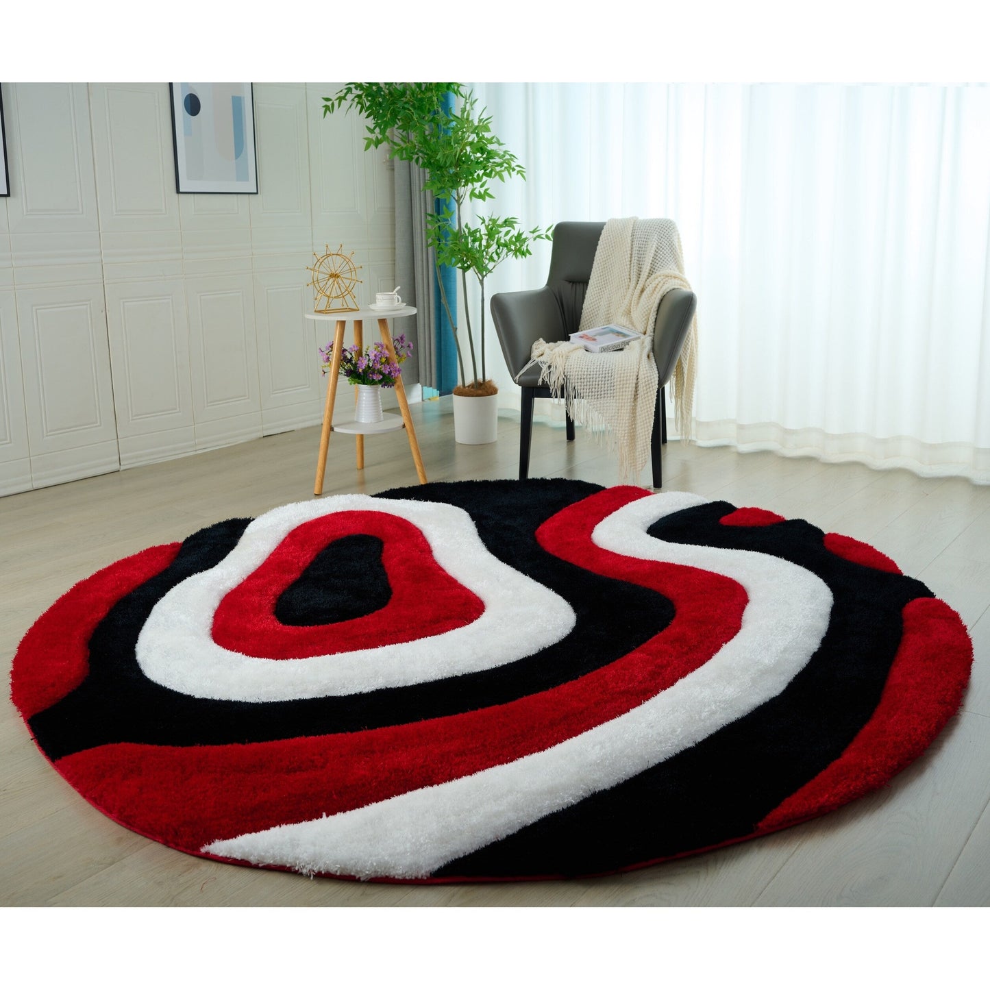 Mateos Shag Abstract Designed Area Rug
