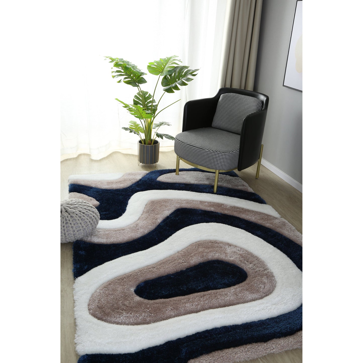 Mateos Shag Abstract Designed Area Rug
