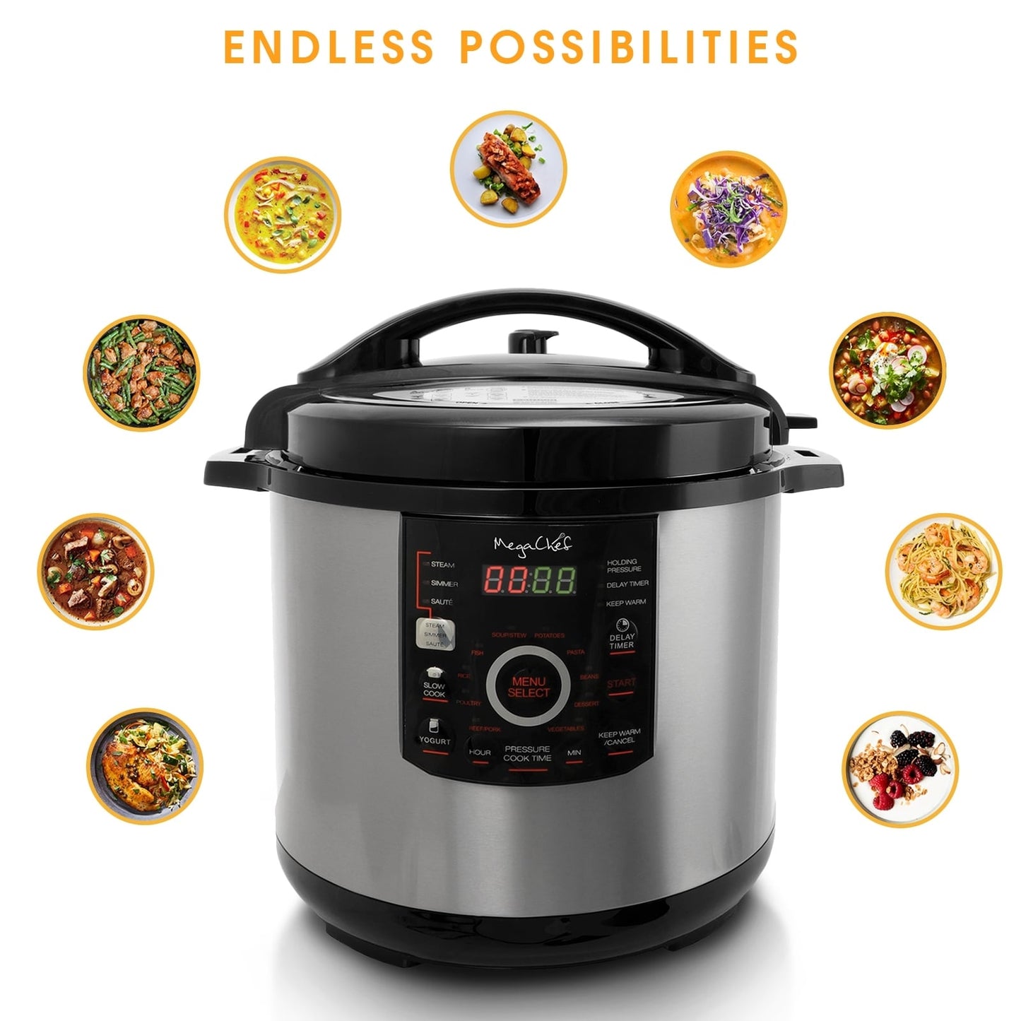 MegaChef Digital Pressure Cooker and Lid with 12 Quart Capacity